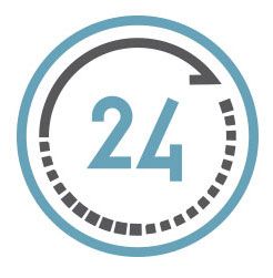 icon representing 24 hours service